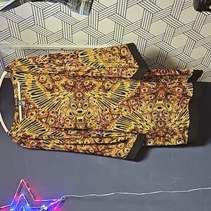 92 Boho peacock print dress EUC 🦚